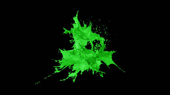 抽象绿色油漆飞溅4K