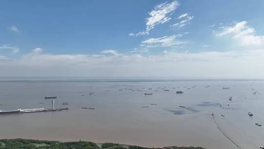 上海黄浦江船舶航拍