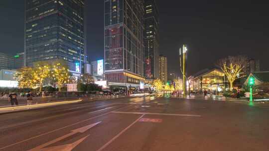 成都春熙路太古里IFS夜景路口繁忙延时