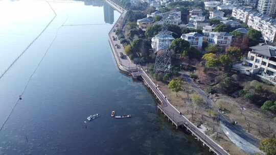 武汉洪山区南湖花溪公园航拍