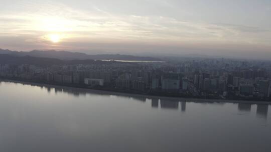 杭州钱塘江西湖城市全景视频素材模板下载