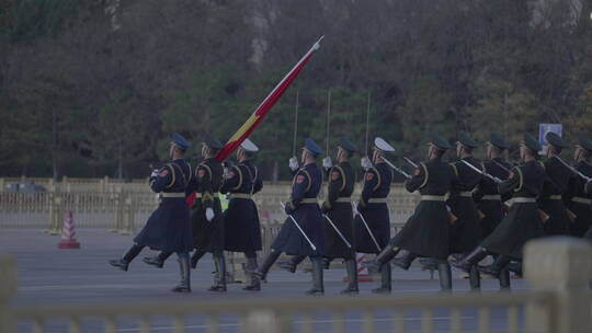 天安门广场升旗视频素材模板下载