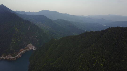 江西水坝航拍山川河流视频素材模板下载