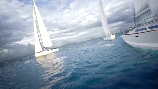 4K帆船扬帆远航商业成功发展航海梦想海面