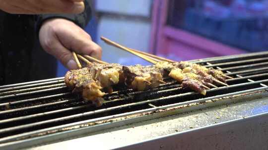 烧烤 烤串 烤羊肉串 羊肉 羊 夜宵 夜市