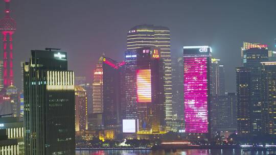 上海陆家嘴夜景航拍