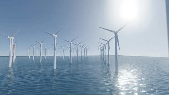 海上的风力发电机组