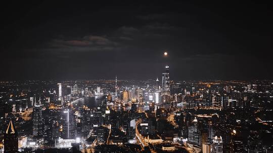 上海城市夜景航拍