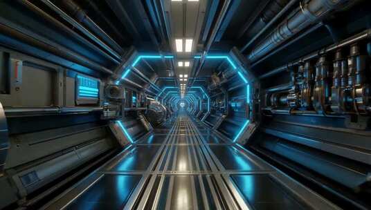 科技感未来隧道空间场景