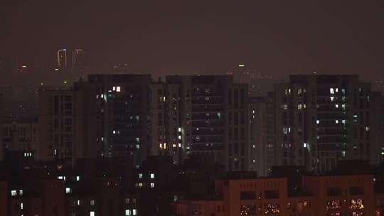 楼房夜景视频素材模板下载