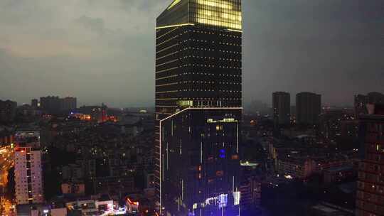 航拍宜昌城市夜景