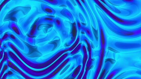 舞动的蓝色反光布料 3D循环动画