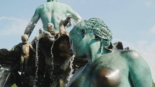 柏林的海王星喷泉视频素材模板下载