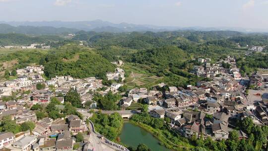 航拍贵州青岩古镇5A景区