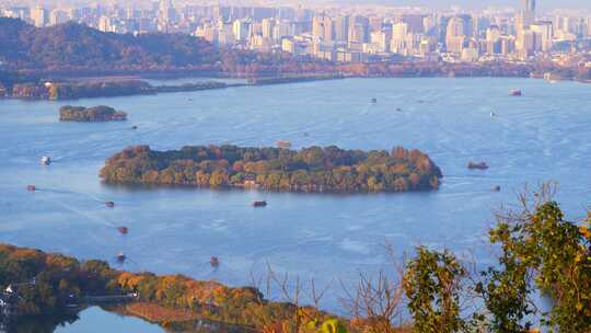 杭州西湖湖滨城市建筑风景