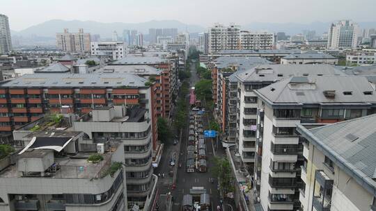 福建福州达明路美食街航拍