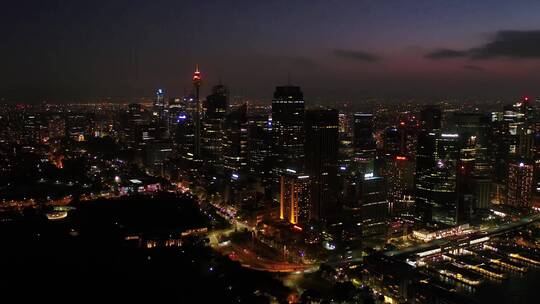 悉尼城市夜景航拍 60帧