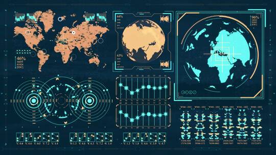 科技科幻HUD屏幕交互界面大数据互联网UI界面 (3)视频素材模板下载
