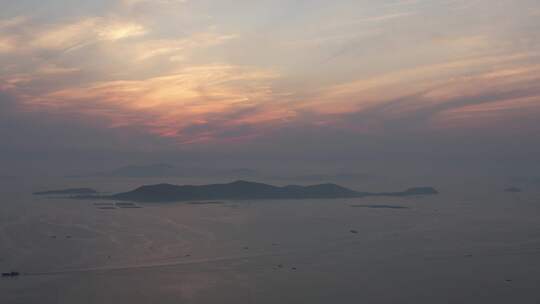 海上夕阳晚霞日落航拍