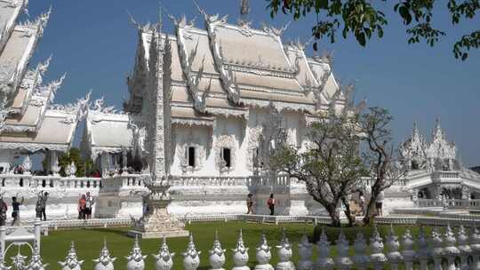 泰国旅游白庙白色寺庙人文景观风景