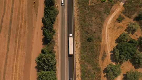 卡车、集装箱、汽车、道路