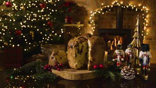圣诞节 圣诞树 装饰 食物 装饰品视频素材模板下载