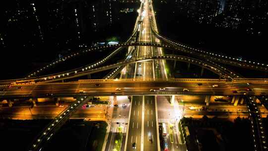 城市立交桥车辆车流夜景视频素材