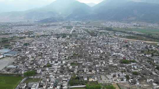 云南大理喜洲古城著名旅游景区航拍