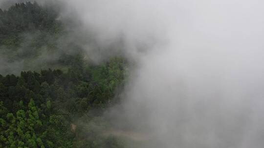 航拍南岳衡山西岭自然风光