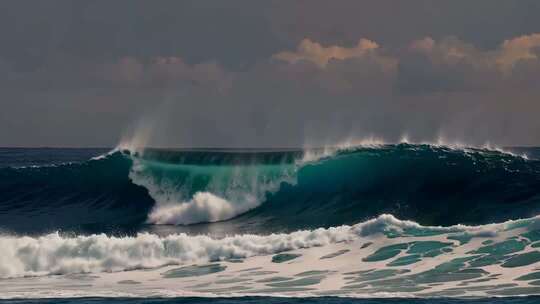 大海汹涌海浪起伏画面