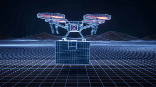 数字科技感无人机飞行器三维渲染