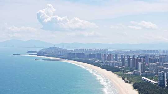 航拍海南陵水清水湾海景风光