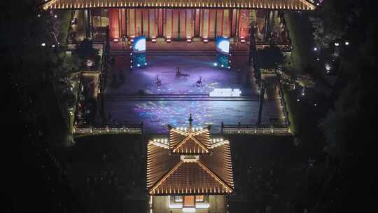 航拍浦江之首2023上海朗诵艺术节舞台表演