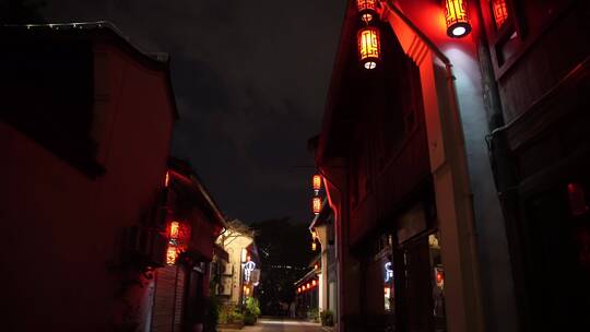 杭州城北大兜路历史街区夜景