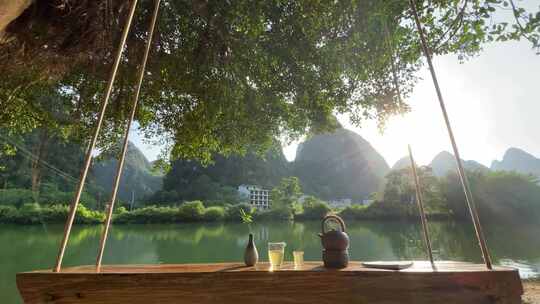 户外休闲喝茶养生禅意生活户外旅游