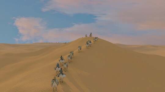 一带一路 沙漠骆驼丝绸之路