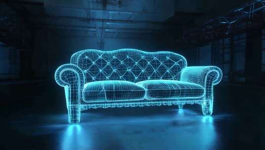 3D线框风格沙发展示