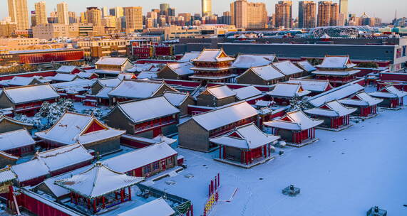 悟2x7航拍沈阳故宫雪景