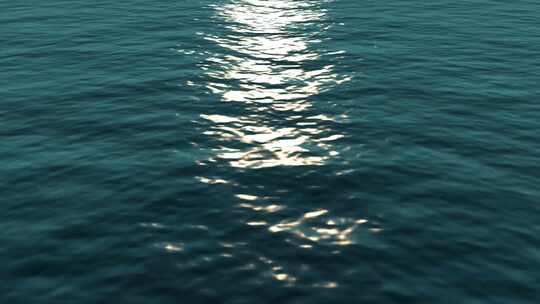 开阔的海洋与阳光反射
