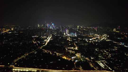 江苏南京城市夜景灯光中华门东秦淮河夜景