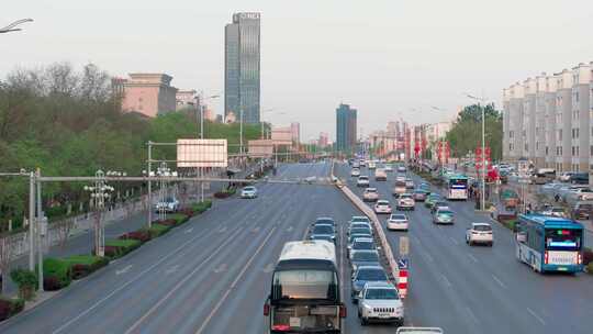 兴庆区城市北京路航拍03视频素材模板下载