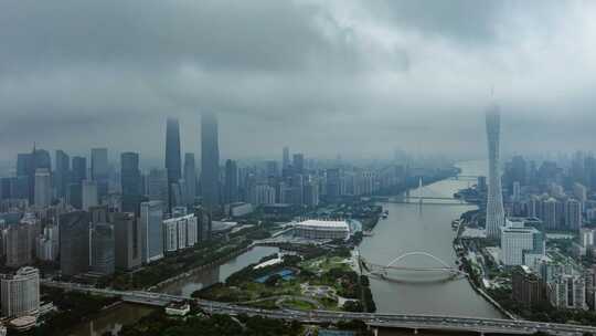 广州CBD小蛮腰阴雨天气延时