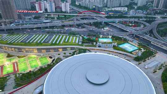 上海市徐汇区上海体育场体育馆城市地标基础视频素材模板下载