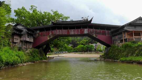 航拍浙江温州泰顺廊桥之乡泗溪廊桥视频素材模板下载