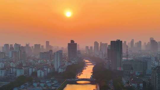 昆山 城市风光 日落 日出