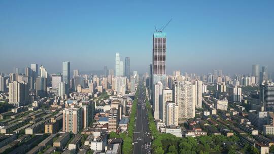 湖南长沙城市建设地标建筑航拍