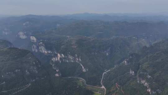 航拍湖南矮寨德夯大峡谷风光