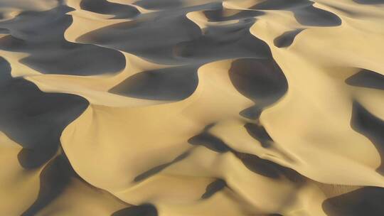 沙漠纹理背景黄昏航拍 新疆库木塔格沙漠
