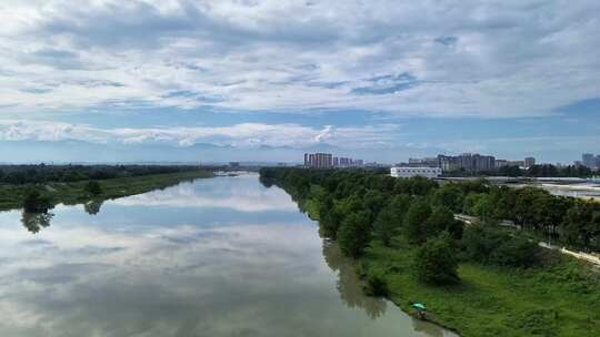 成都滨江路，西河，绝美空镜，云海，航拍