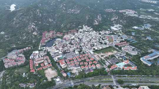 厦门环岛南路小区住宅区航拍海边度假村风景